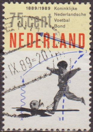 Holanda 1989 Scott 749 Sello Asociación Holandesa de Futbol usado Stamps Netherlands Holland Hollande Olanda 